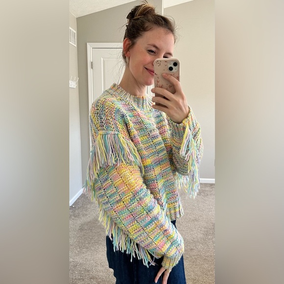 Hot & Delicious Sweaters - Rainbow Fringe Sweater